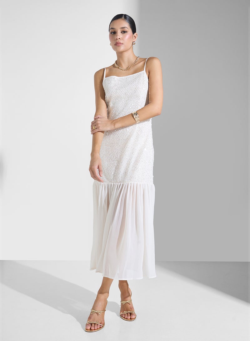 Ginger Strappy Sequins Drop Waist Dress - Image 1