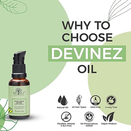 Devinez Olive Cold-Pressed Oil (Jaitun Ka Tel) - 30ml - 100% Pure Natural, Undiluted in Glass Bottle - Moisturizes Skin, Fights Signs Of Aging, Improves Skin Health, Keeps Hair Healthy - Image 2