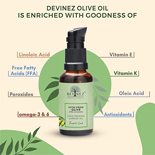 Devinez Olive Cold-Pressed Oil (Jaitun Ka Tel) - 30ml - 100% Pure Natural, Undiluted in Glass Bottle - Moisturizes Skin, Fights Signs Of Aging, Improves Skin Health, Keeps Hair Healthy - Image 4