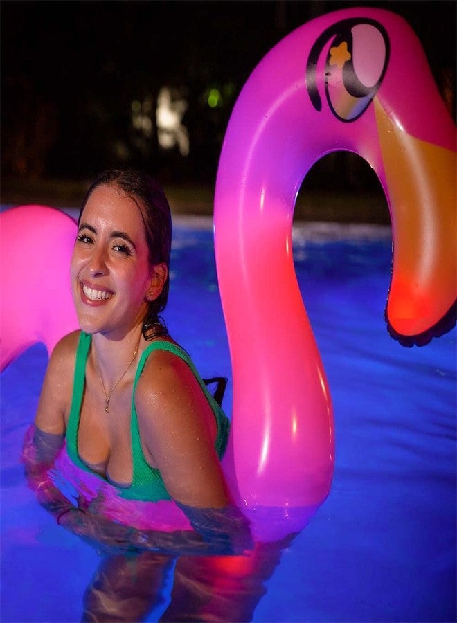 PoolCandy Inflatable Animal Swim Noodles (LED Flamingo) - Image 5