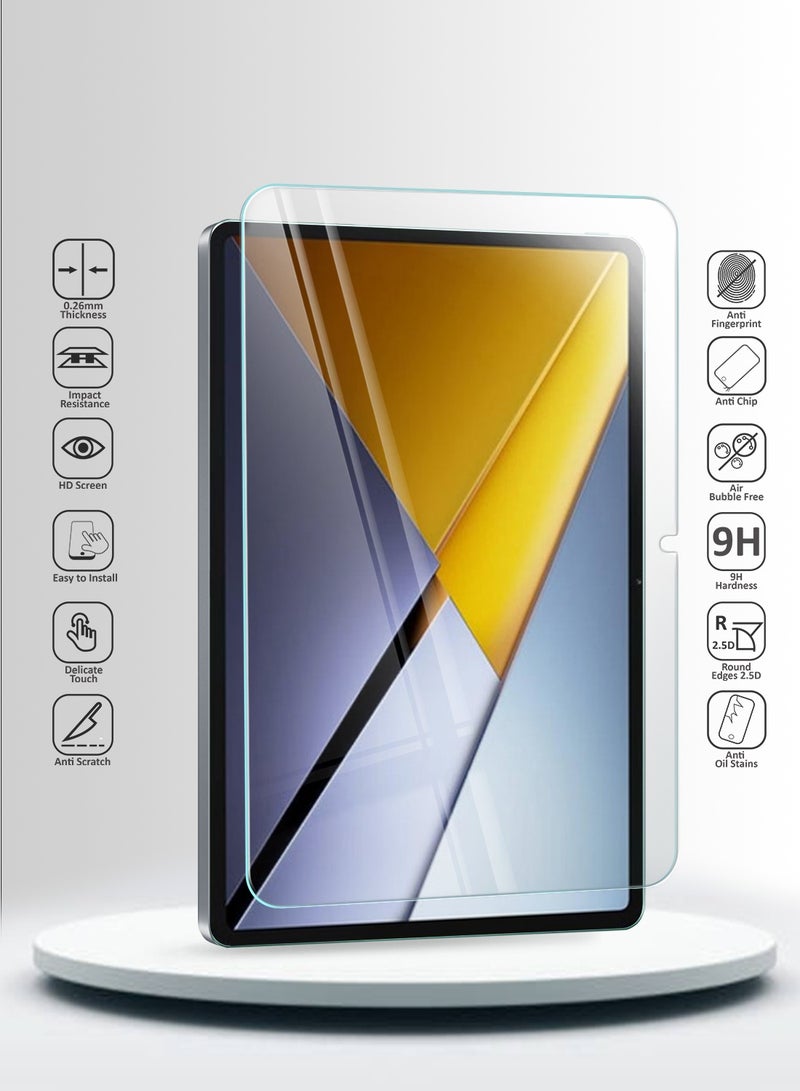Wtech Xiaomi Poco Pad X1 (11.2 inch) 2025 WTech Premium Series Curved Edges 9H HD Full Cover Tempered Glass Tablet Screen Protector (TSGPCN) - Clear - Image 2
