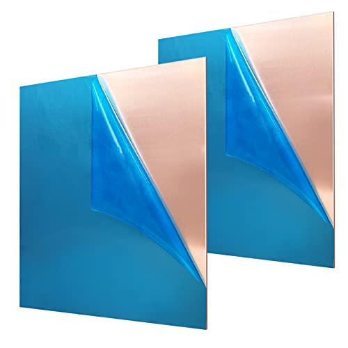 iteshuai 2 Pieces 99.9% Pure Copper Sheet, 6" x 6", 20 Gauge(0.8mm) Thickness, Film Attached Copper Plate, Great for Jewelry, Crafts, modelers - Image 5
