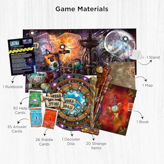 Thames & Kosmos EXIT The Game  The Magical Academy  Escape Room Coop Games  1 Players  Brainteasers  Wizards  Ages 10 - Image 3