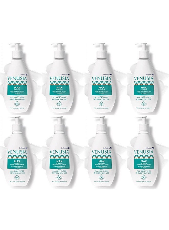 VENUSIA Max Moisturiser Lotion For Everyday Use for Dry Skin, Contains Shea, Mango, Aloe & Cocoa Butter, Paraben Free & Non irritant formula, Dermat Recommended, 300 g x Pack of 8 - Image 1