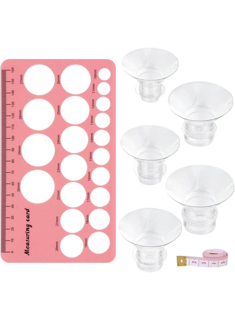 Womdee 5Pcs Silicone Flange Inserts 13/15/17/19/21mm, for Momcozy, Medela, Willow S9/S10/S12 Wearable Hand Free Breast Pump Flange Insert, Reduce 24mm Shield/Flange Nipple Tunnel Down to Correct Size - Image 1