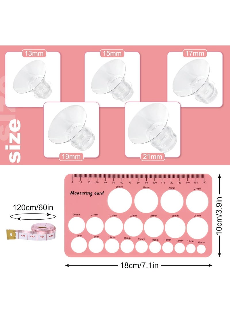 Womdee 5Pcs Silicone Flange Inserts 13/15/17/19/21mm, for Momcozy, Medela, Willow S9/S10/S12 Wearable Hand Free Breast Pump Flange Insert, Reduce 24mm Shield/Flange Nipple Tunnel Down to Correct Size - Image 4