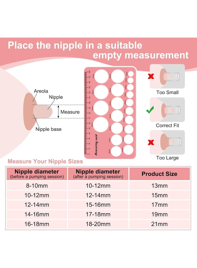 Womdee 5Pcs Silicone Flange Inserts 13/15/17/19/21mm, for Momcozy, Medela, Willow S9/S10/S12 Wearable Hand Free Breast Pump Flange Insert, Reduce 24mm Shield/Flange Nipple Tunnel Down to Correct Size - Image 3
