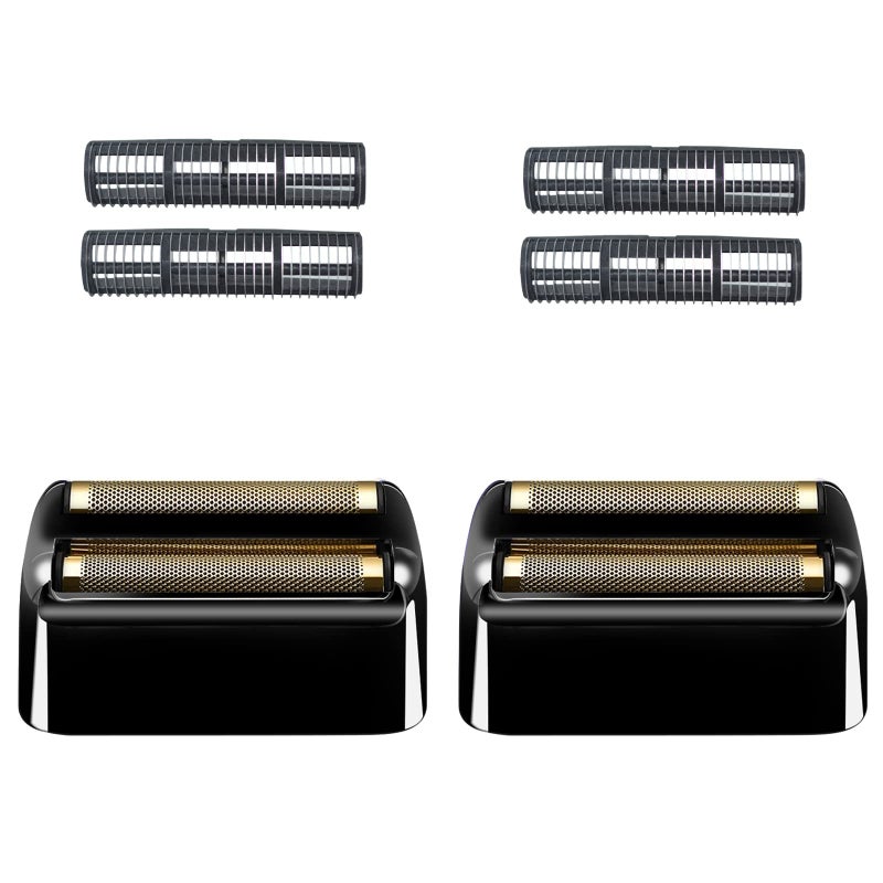 2 Pack Shaver Replacement Foil and Cutters Compatible with BaBylissPRO Double FXFS2 Metal Shaver foil ReplacementBlack