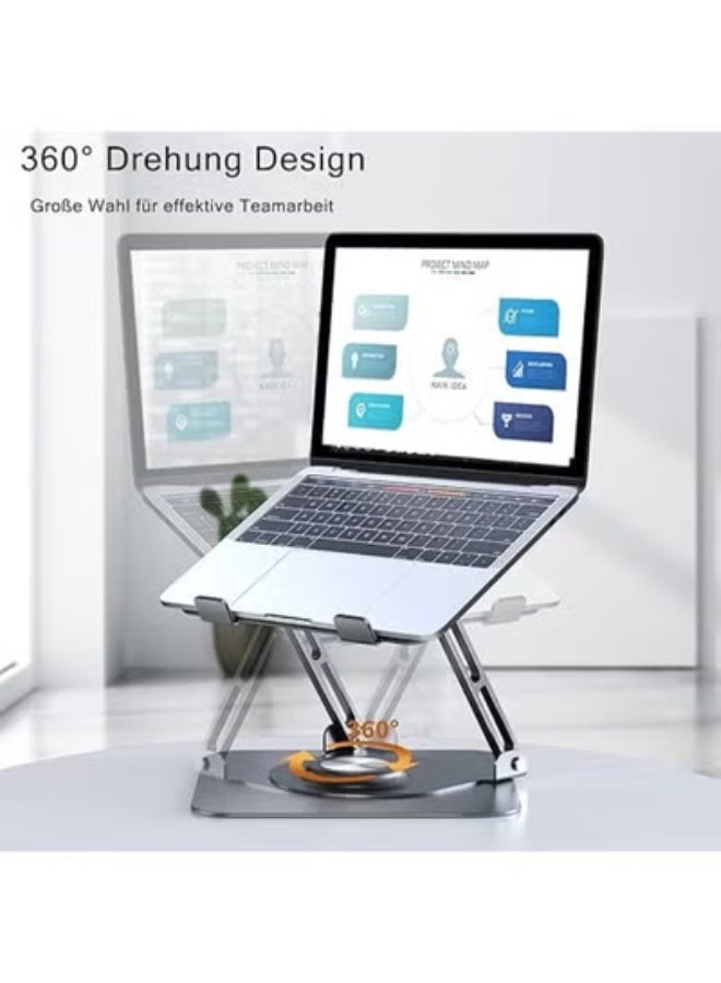 360° Rotating Laptop Stand with Adjustable Height – Ventilated Design – Fits 10" to 17" Laptops - Image 2