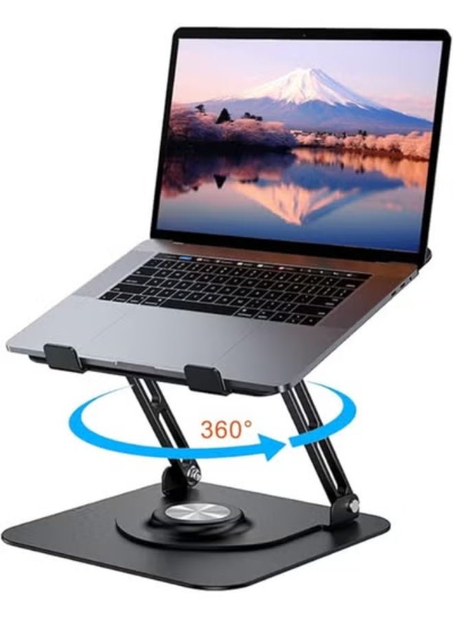 360° Rotating Laptop Stand with Adjustable Height – Ventilated Design – Fits 10" to 17" Laptops - Image 1