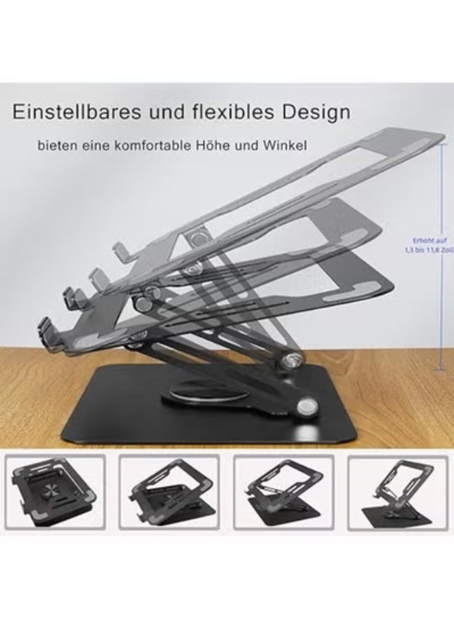 360° Rotating Laptop Stand with Adjustable Height – Ventilated Design – Fits 10" to 17" Laptops - Image 5