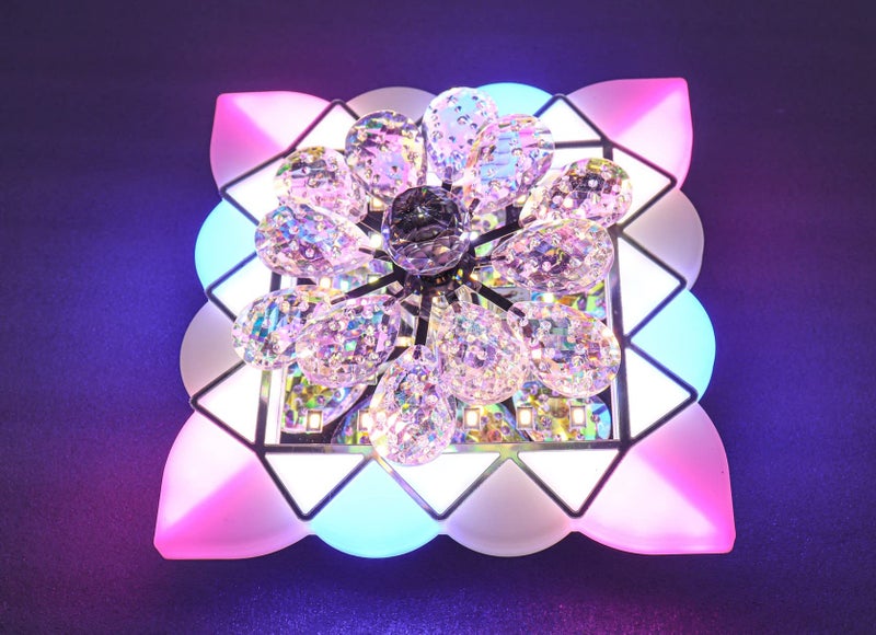swanart Dynamic Moving Crystal Flower Chandelier – Multi-Color RGB LED Decorative Ceiling Lamp for Modern Living Rooms & Bedrooms, Enhances Home Ambiance - Image 4