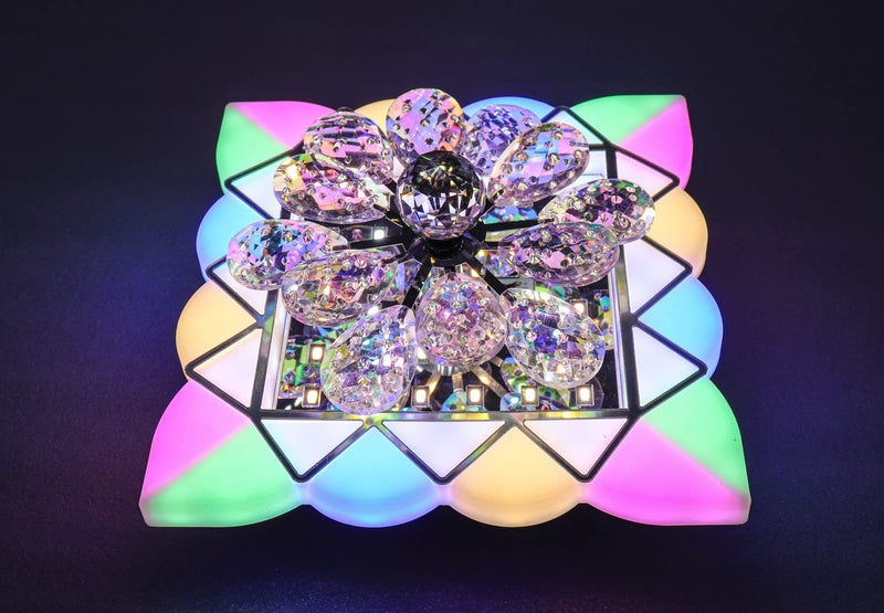 swanart Dynamic Moving Crystal Flower Chandelier – Multi-Color RGB LED Decorative Ceiling Lamp for Modern Living Rooms & Bedrooms, Enhances Home Ambiance - Image 3