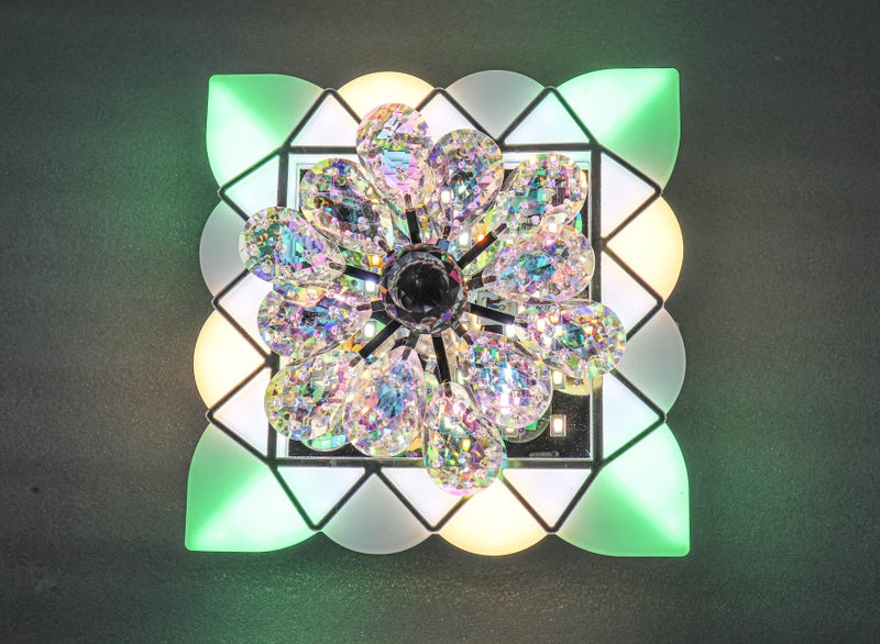 swanart Dynamic Moving Crystal Flower Chandelier – Multi-Color RGB LED Decorative Ceiling Lamp for Modern Living Rooms & Bedrooms, Enhances Home Ambiance - Image 5
