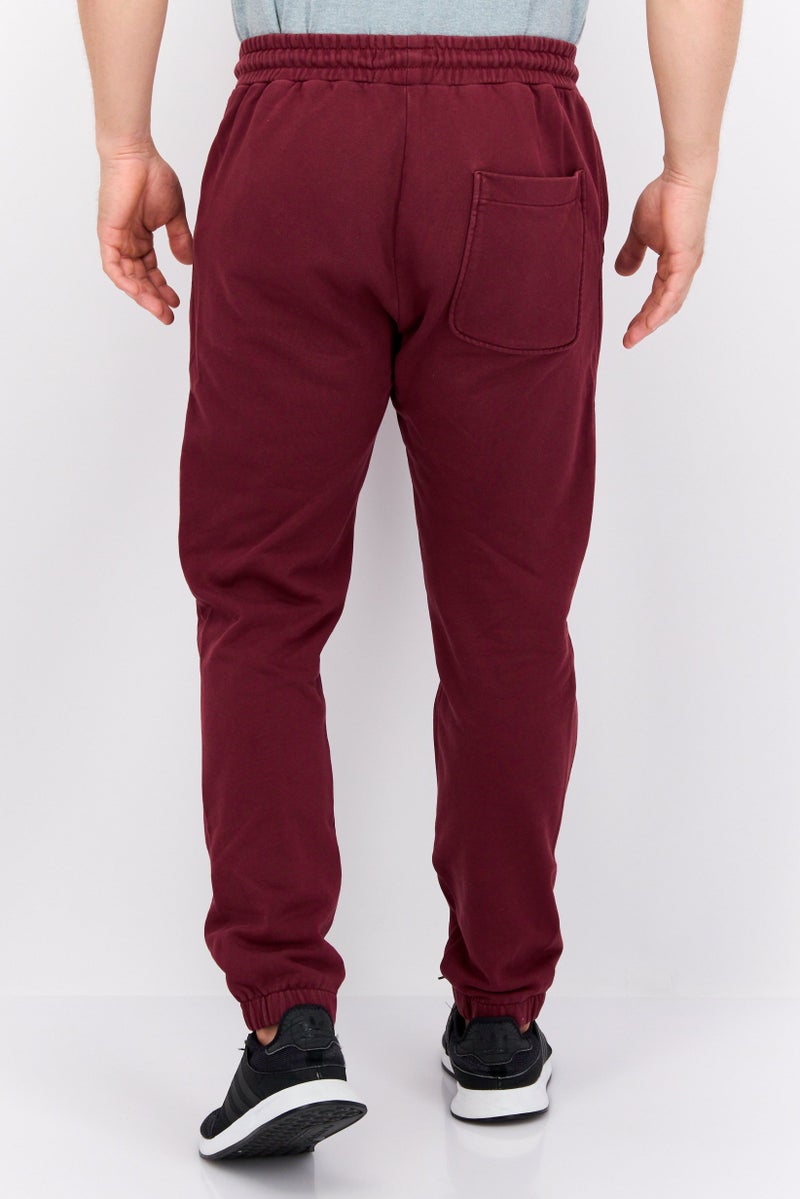 Scotch & Soda Men Regular Fit Brand Logo Jogger Pants, Maroon - Image 3