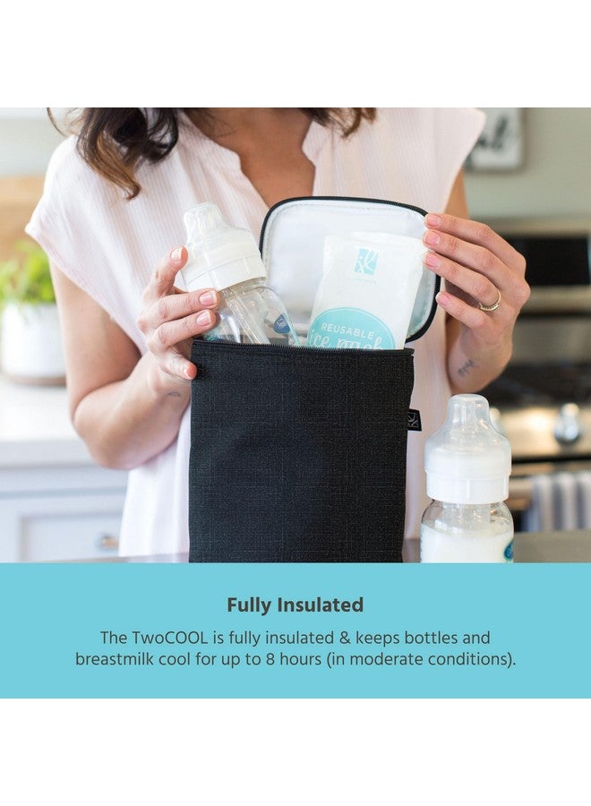 J.L. Childress J.L. Childress TwoCOOL Breastmilk Cooler - Double Baby Bottle & Food Bag - Ice Pack Included - Fits 2-4 Bottles - Insulated & Leak Proof Bottle Bag - Breastmilk Cooler Bag for Travel  - Image 2