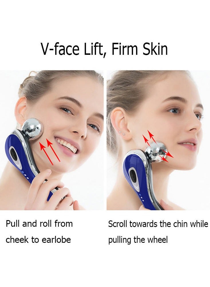 3D Electric Facial Massage Roller V Shape Vibration Face Lifting Tighten Anti Wrinkle Body Slimming Machine Skin Care Tool for Women