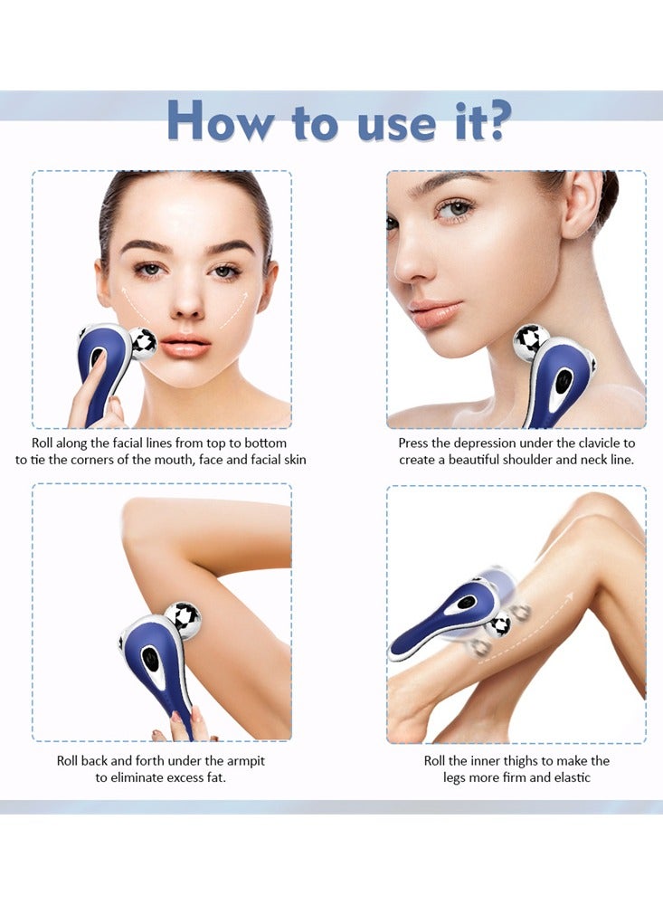 3D Electric Facial Massage Roller V Shape Vibration Face Lifting Tighten Anti Wrinkle Body Slimming Machine Skin Care Tool for Women