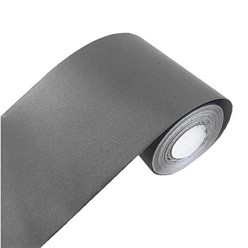 YIJA Self Adhesive Dark Gray Matte Wallpaper Border Stick Waterproof Wall Border Easy to Apply Kitchen Bathroom Tiles Sticker 4.2x393 inch - Image 2