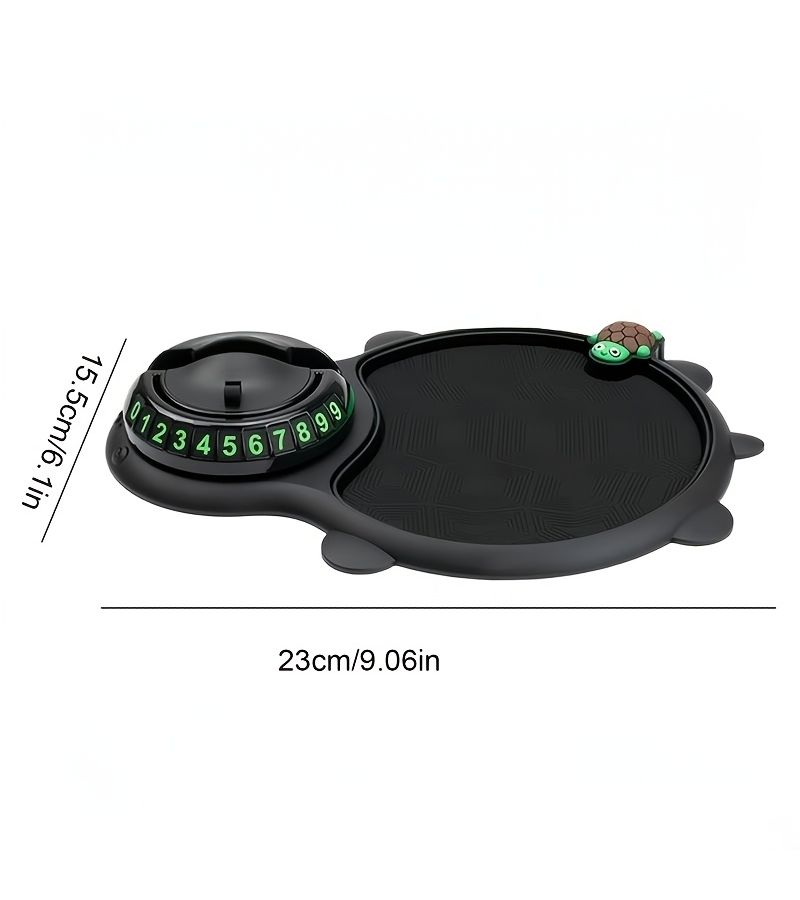 Black Multifunctional Turtle Car Anti Slip Pad Phone Holder With Dashboard Storage And Temporary Parking Number - Image 2
