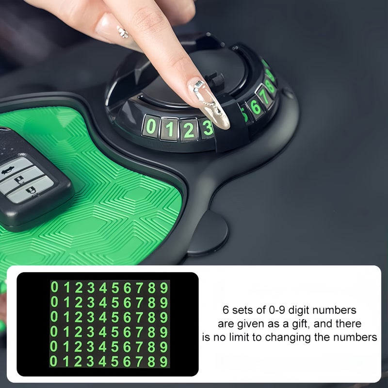 Black Multifunctional Turtle Car Anti Slip Pad Phone Holder With Dashboard Storage And Temporary Parking Number - Image 5