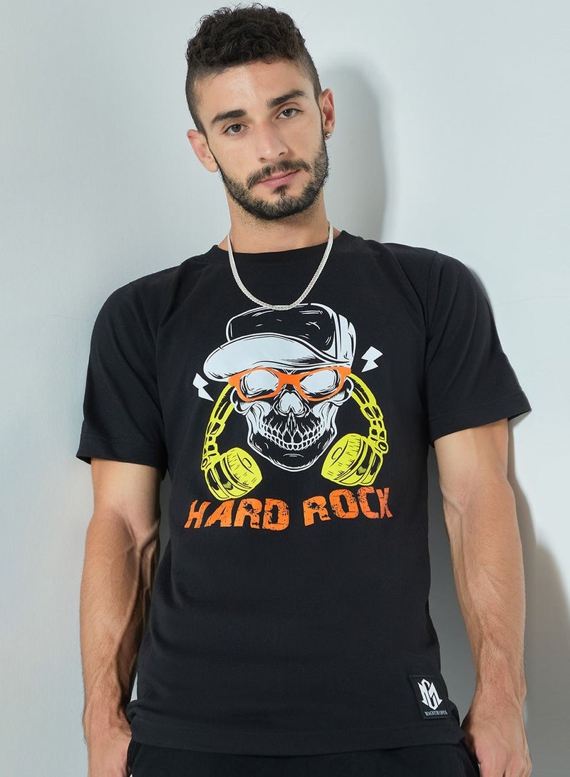 MAGNUM OPUS Graphic Skull Print Crew Neck T-shirt - Image 1