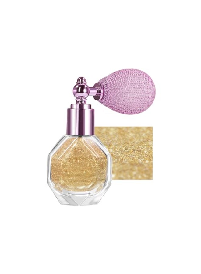 MIESCHER Shimmering Highlighter Powder Spray Sparkle Powder High Gloss Spray for Face Body Hair Longlasting Glitter Waterproof Face Highlighter for Women Party or Daily Wear 03 - Image 1