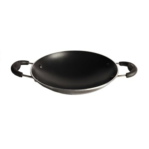 nolta HS 20cm Appam Maker Pan, ISI Certified, PFOA Free Non-Toxic Durable Coating 3mm Thick Non-Stick Aluminium Appachatty with Lid (Black) - Image 3