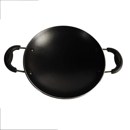 nolta HS 20cm Appam Maker Pan, ISI Certified, PFOA Free Non-Toxic Durable Coating 3mm Thick Non-Stick Aluminium Appachatty with Lid (Black) - Image 5