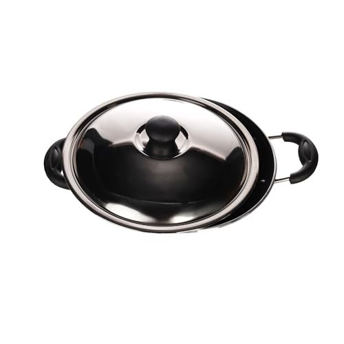 nolta HS 20cm Appam Maker Pan, ISI Certified, PFOA Free Non-Toxic Durable Coating 3mm Thick Non-Stick Aluminium Appachatty with Lid (Black) - Image 4