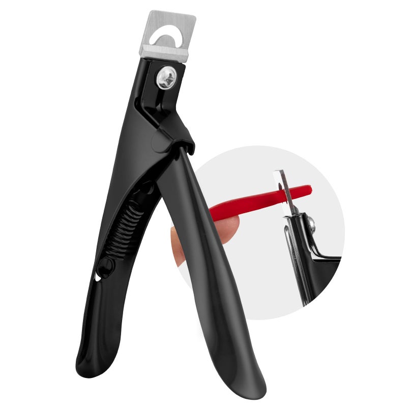 AIRSEE Professional Adjustable Stainless Steel Acrylic Nail Clippers False Nail Cutters for Artificial Acrylic Nails Fake Nail Tips Rustproof Manicure Pedicure Tool for Salon Home Nail Art Black