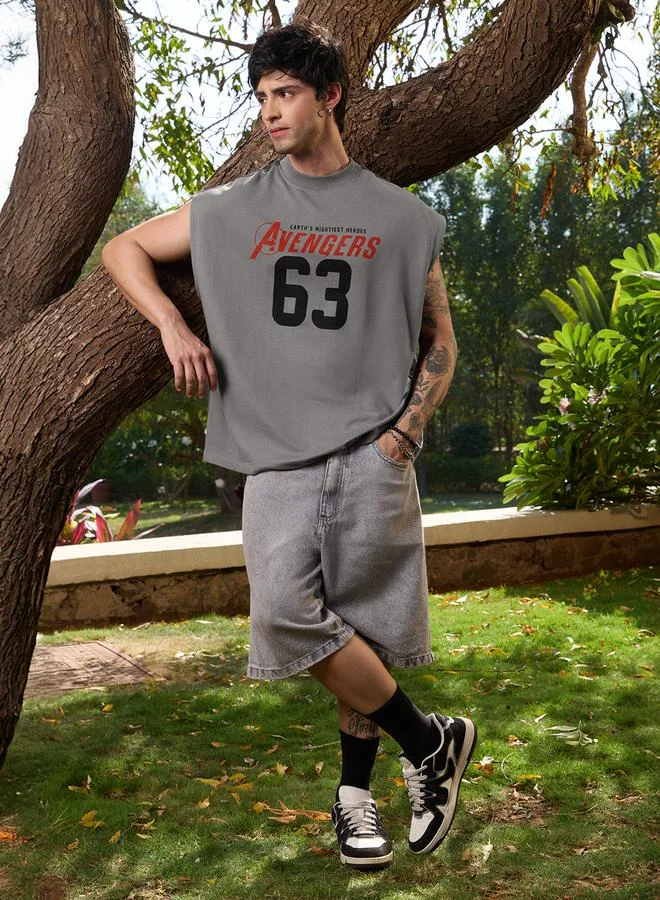 The Souled Store Men Grey Avengers Sleeveless Vest