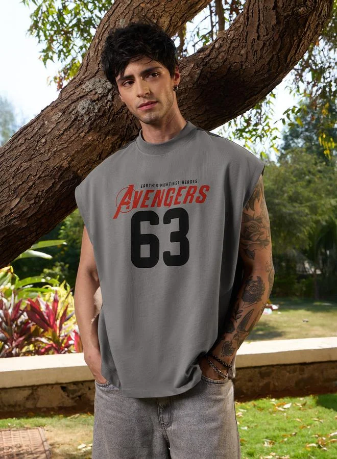 The Souled Store Men Grey Avengers Sleeveless Vest