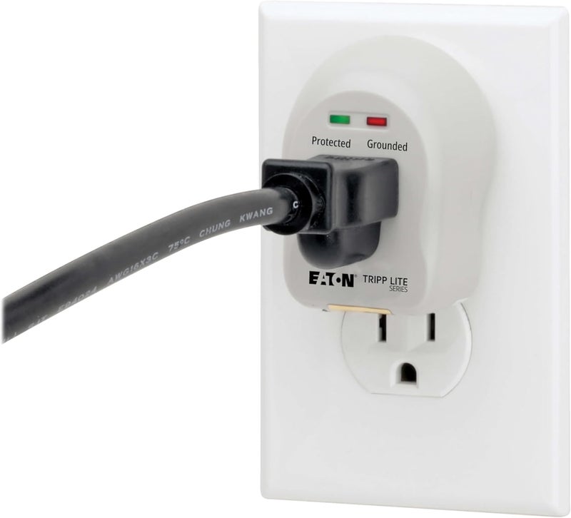 TRIPPLITE Eaton SPIKECUBE Single Outlet Surge Protector Power Strip, 600 Joule Rating, Diagnostic LEDs, Portable Direct Plug-in Outlet Extender, Lifetime Manufacturer's Guarantee & $5,000 Insurance - Image 4