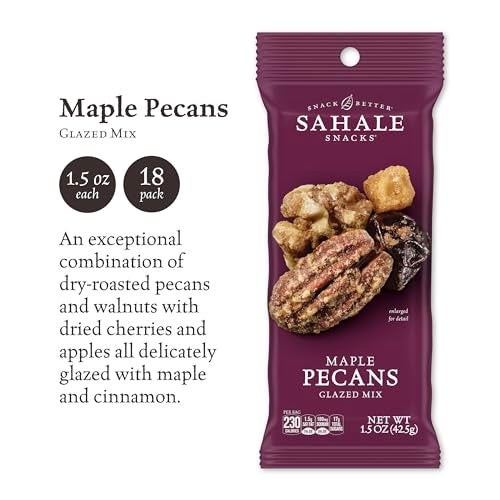 Sahale Snacks Maple Pecans Glazed Mix 15 Oz Grab  Go Bags 18 Packs DryRoasted Deluxe Mixed Nuts with Cherries Apples Maple and Cinnamon  NonGMO Kosher and Certified GlutenFree Snacks - Image 5