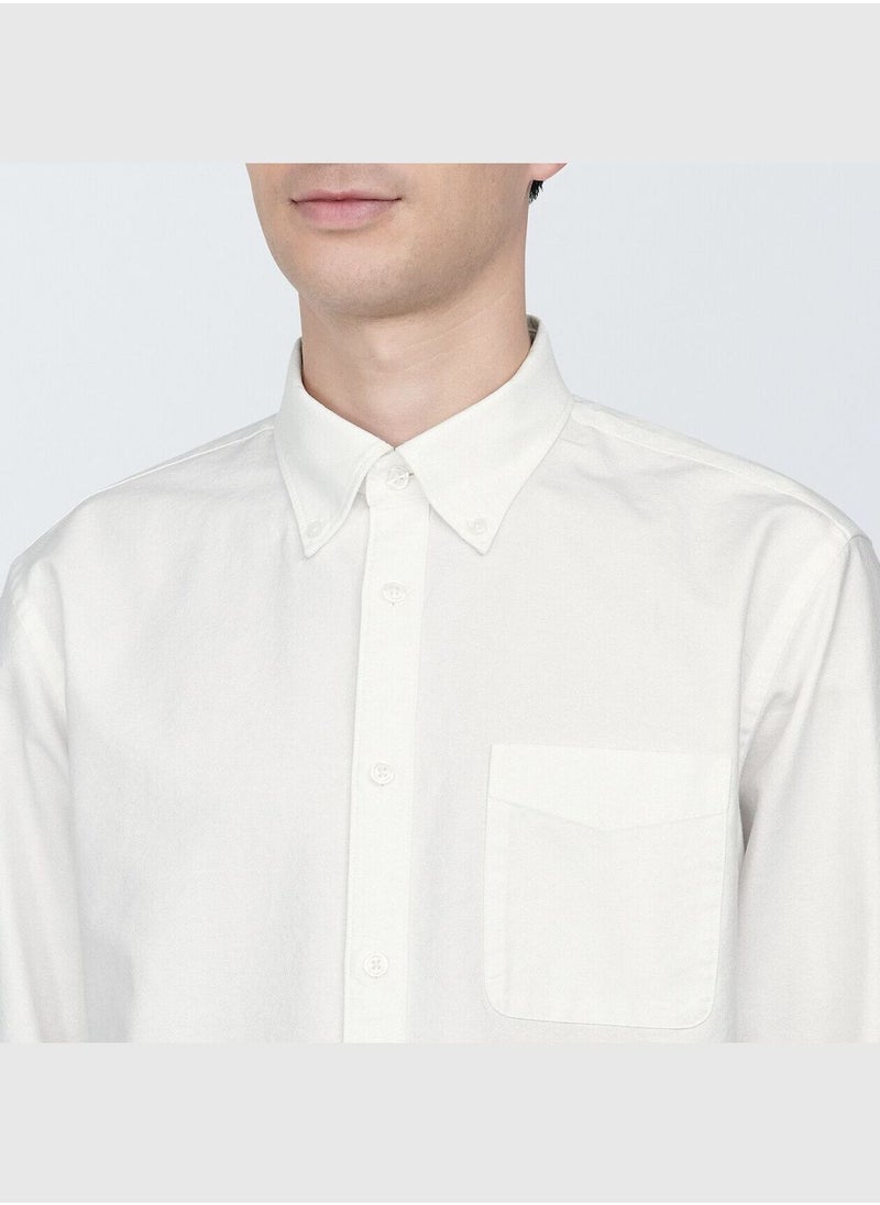 MUJI Washed Oxford Button Down Long Sleeve Shirt  - Image 5