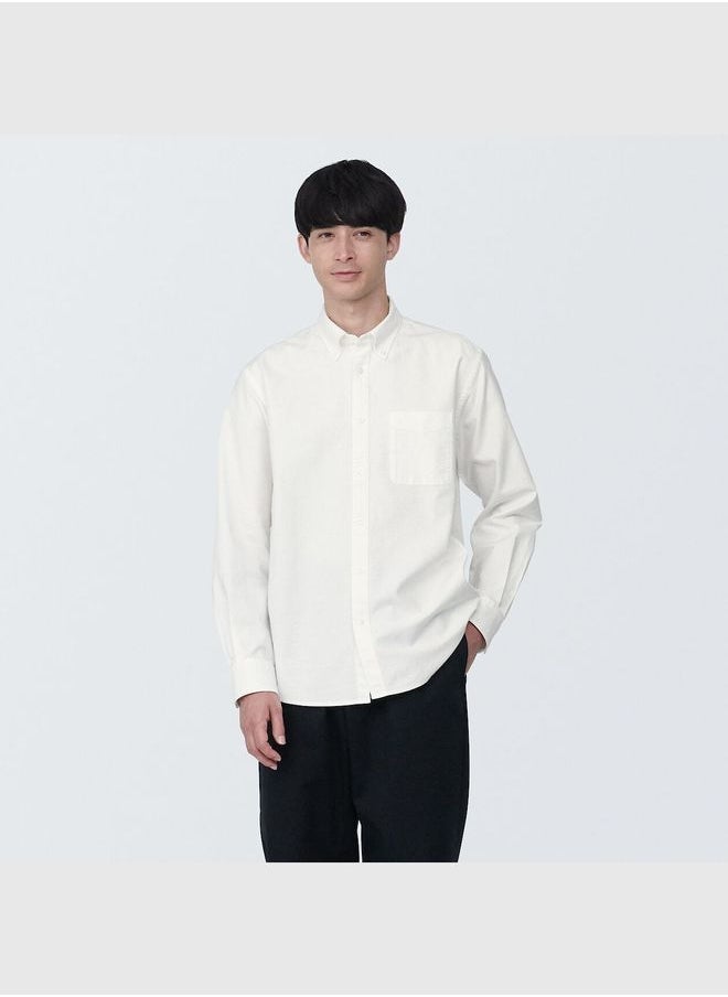 MUJI Washed Oxford Button Down Long Sleeve Shirt  - Image 1