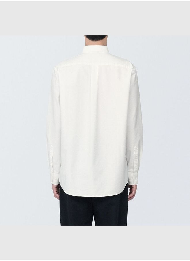 MUJI Washed Oxford Button Down Long Sleeve Shirt  - Image 4