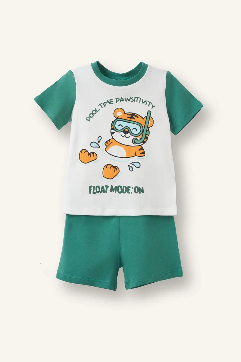 ديفاكتو Baby Boy Top Shorts 2 Piece Pyjama Set