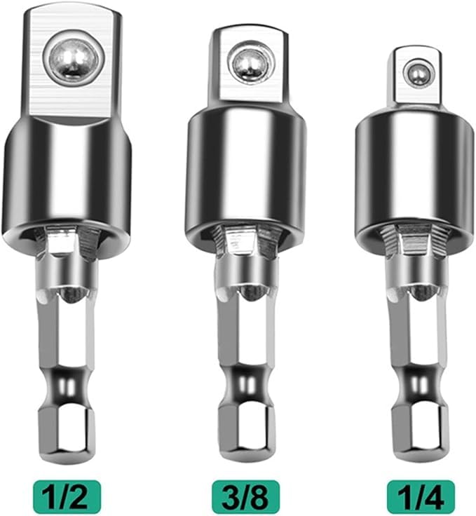 NityaEcommerce 14 38 12 Electric Wrench Drill Socket Adapter Rotatable Square Socket Converter Tool Fit for Impact Driver Hex Wrench Socket - Image 1