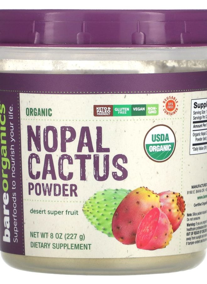 Bareorganics - Organic Nopal Cactus Powder Desert Super Fruit 8 oz (227 g) - Image 1