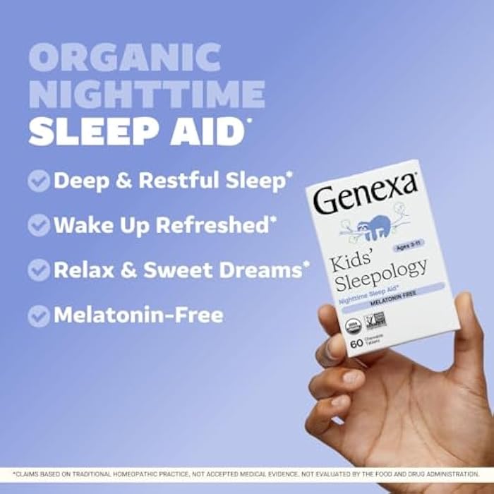 Genexa Sleepology for Children – 60 Tablets | Certified Organic & Non-GMO, Melatonin-Free, Physician Formulated, Homeopathic | Sleep Aid for Children - Image 2