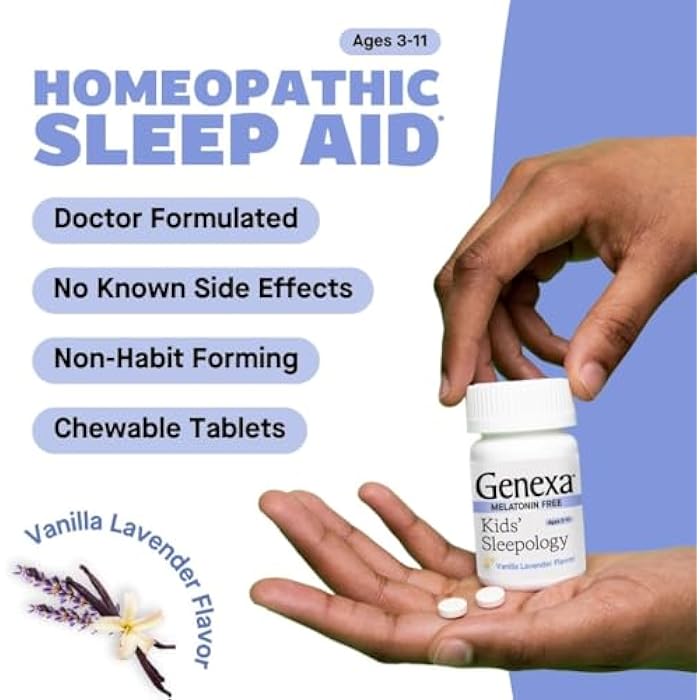 Genexa Sleepology for Children – 60 Tablets | Certified Organic & Non-GMO, Melatonin-Free, Physician Formulated, Homeopathic | Sleep Aid for Children - Image 3