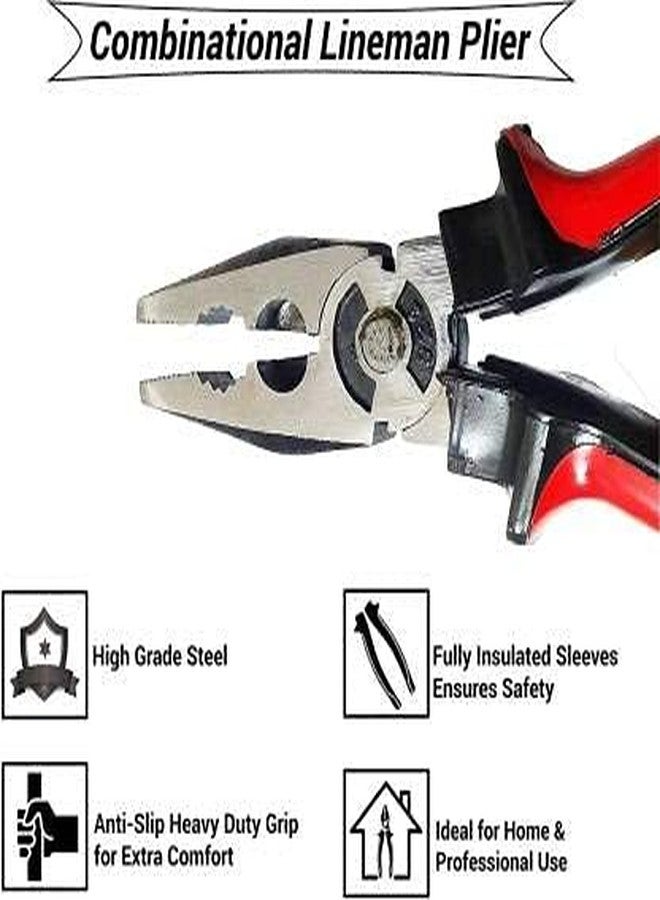 PILERMAN Combo of Plier, 2in1 Screwdriver, Line Tester, Electrical Tape, Wire Cutter Hand Tools Kit (5 Tools) - Image 2