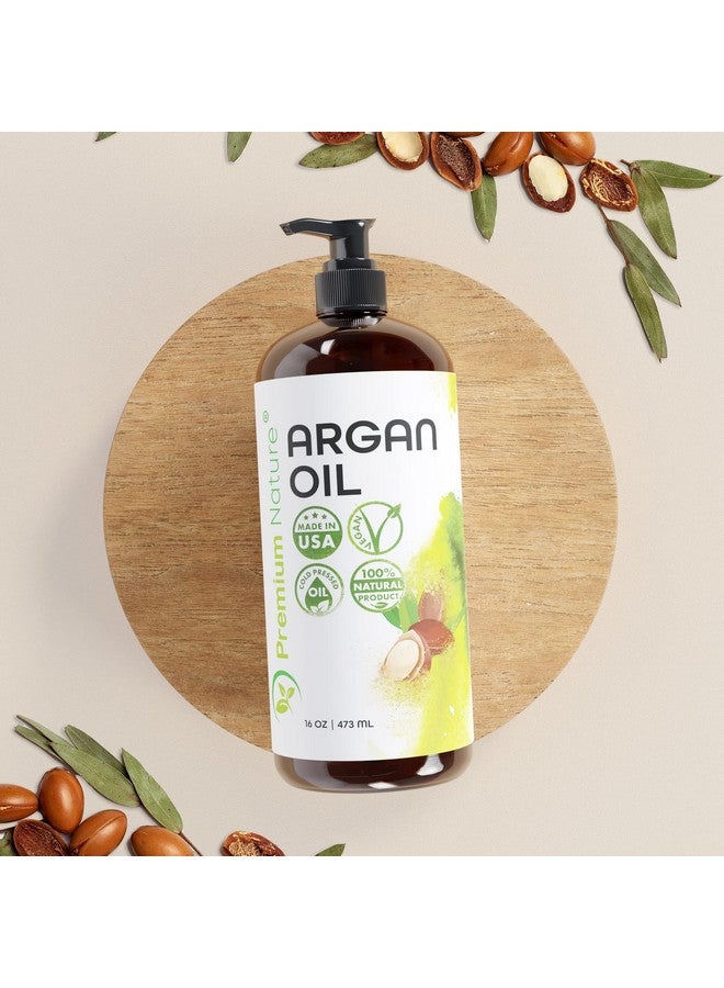 Premium Nature Argan Oil For Dry Damaged Hair And Growth Argon Oil Serum For Hair Oil For Curly Frizzy Hair Argan Oil For Skin Hair Oil For Men Organic Argan Oil Of Morocco 16 Oz Pure Cold Pressed - Image 5