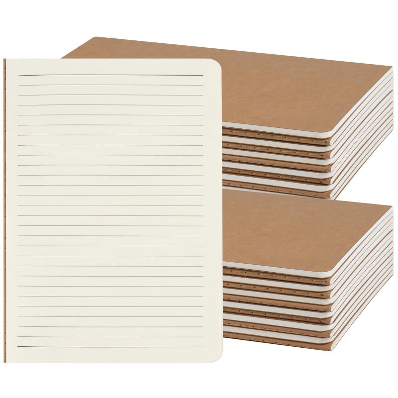ZCZN 24 Pack A5 Kraft Notebooks Bulk, 8.15x5.5 Inches Lined Paper Journaling Notebooks, Notebooks for Work, Composition Notebooks for School, Journal Notebooks for Office, 60 Pages - Image 1
