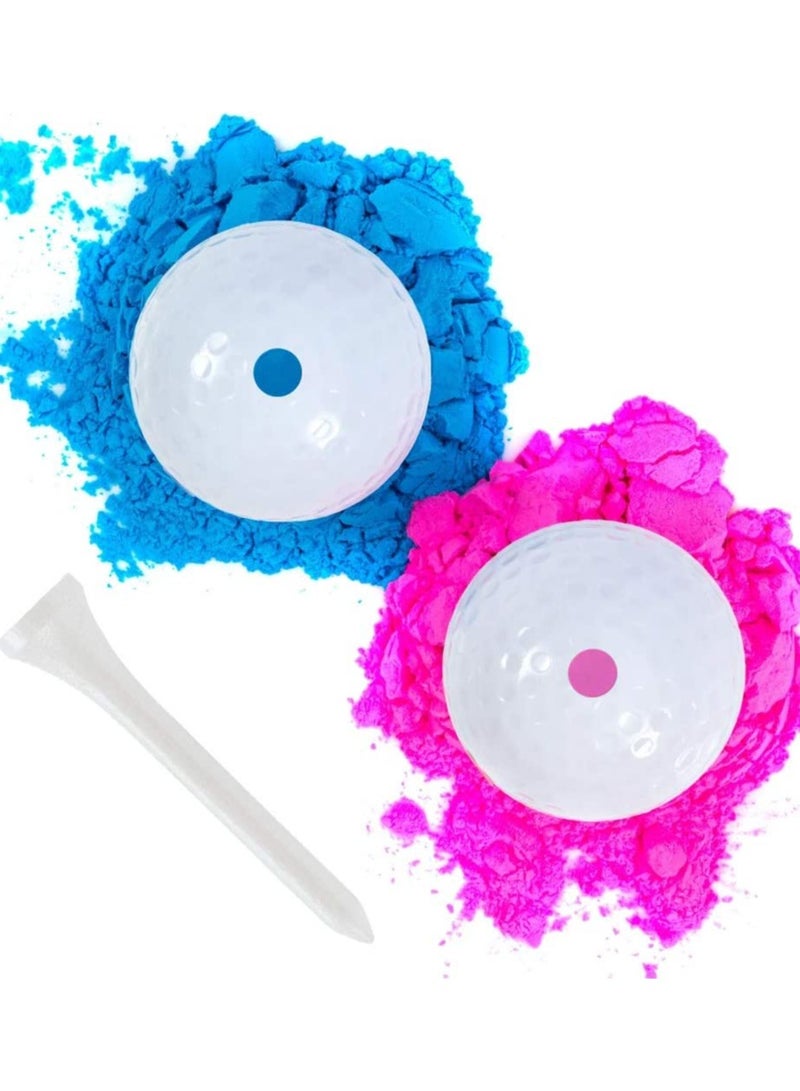 SYOSI Gender Reveal Golf Balls, One Pink, One Blue And A Wooden Tee Included, Best Gift For Expecting Parents - Image 1