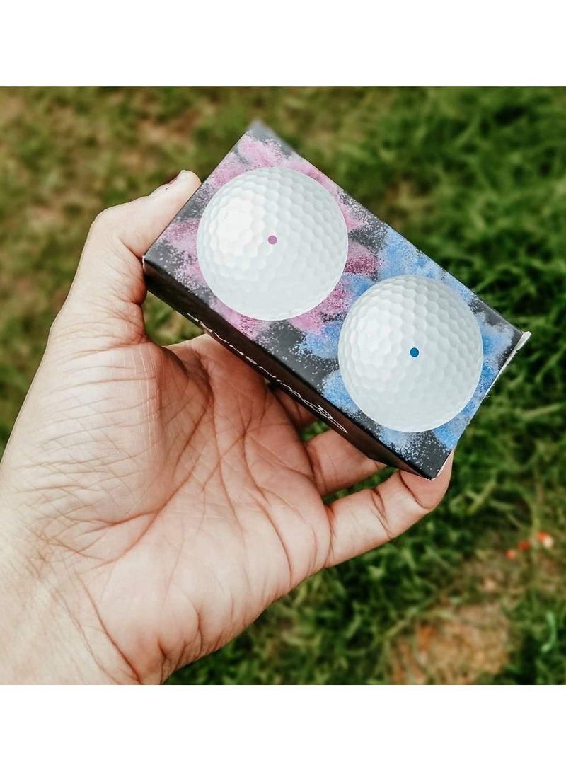 SYOSI Gender Reveal Golf Balls, One Pink, One Blue And A Wooden Tee Included, Best Gift For Expecting Parents - Image 5