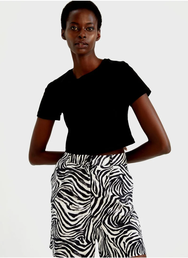 DeFacto High Waist Printed Short