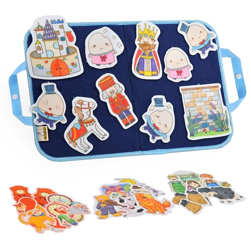 CHEFAN Felt Board for Toddlers 4 Set Nursery Rhymes Felt Pieces Precut Flannel Figures Humpty DumptyHey Diddle DiddleHickory Dickory DockBaa Baa Black Sheep - Image 1